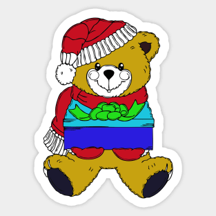 Teddy Bear Christmas Sticker